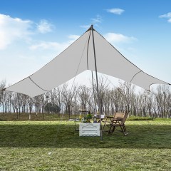 尚烤佳 天幕 户外帐篷天幕 六角天幕 遮阳棚 防晒防水幕布户外露营帐篷垫子 白色