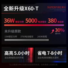 神火(SupFire)X60-T手电筒强光手电筒小型迷你变焦远射超长续航超亮户外骑行灯